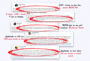 A collage of customer reviews for AI Flipper, with snippets of feedback highlighting satisfaction, success, and the effectiveness of the product. The reviews showcase real-world experiences, illustrating the positive impact of AI Flipper on users' businesses.