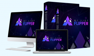 The AI List Flipper logo, featuring a dynamic design with vibrant colors and a combination of sleek, modern typography. The logo showcases the synergy of AI and list-building, embodying innovation, efficiency, and growth.
